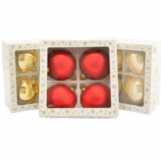 Bombki szklane 4szt 120mm gładkie mix